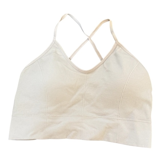 Women's Cream Sports Bra - Picture 1 of 3